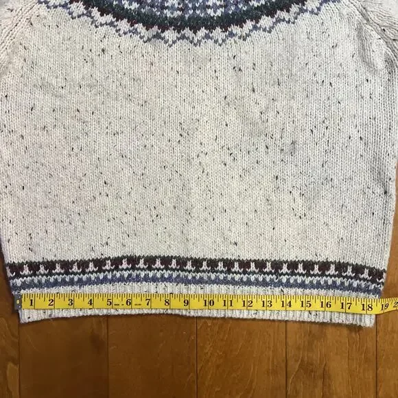 Vintage Croft & Barrow Nordic Fair Isle Wool Blend Sweater M Chunky Knit Cozy - Picture 5 of 8